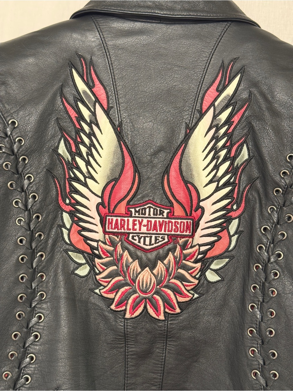 Harley Davidson Gypsy Road 3-in-1 Womens Leather Jacket Set Liner Gloves Wings S